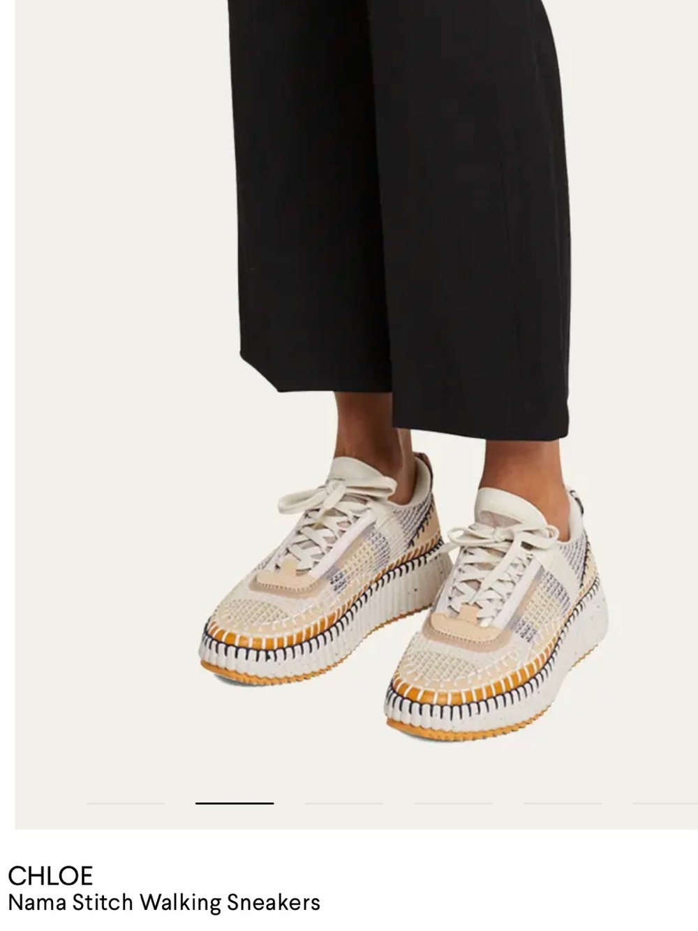 Chloe Nama Walking Beige and Cream Woven Athletic Sneakers sz 40 NEW